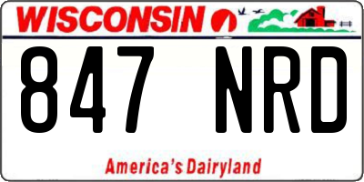 WI license plate 847NRD