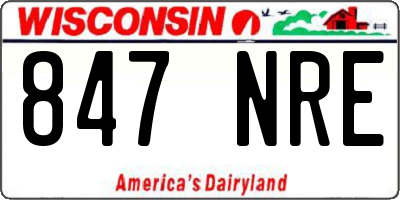WI license plate 847NRE