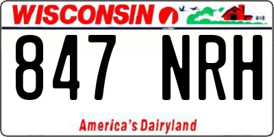 WI license plate 847NRH
