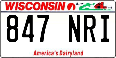 WI license plate 847NRI