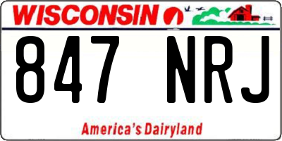 WI license plate 847NRJ