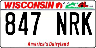 WI license plate 847NRK
