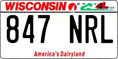 WI license plate 847NRL