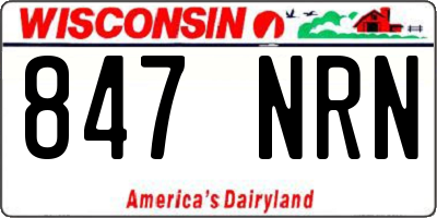 WI license plate 847NRN
