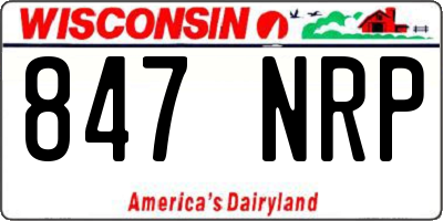 WI license plate 847NRP