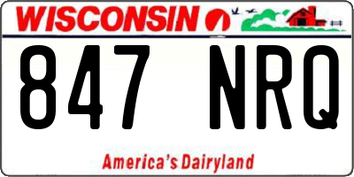 WI license plate 847NRQ