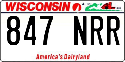 WI license plate 847NRR