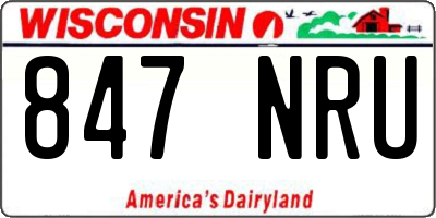 WI license plate 847NRU