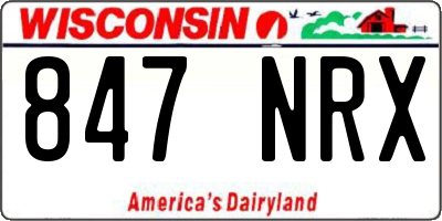 WI license plate 847NRX