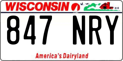 WI license plate 847NRY