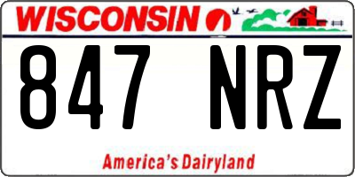 WI license plate 847NRZ