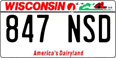 WI license plate 847NSD