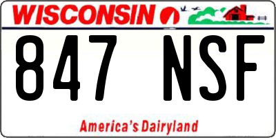WI license plate 847NSF