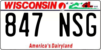 WI license plate 847NSG