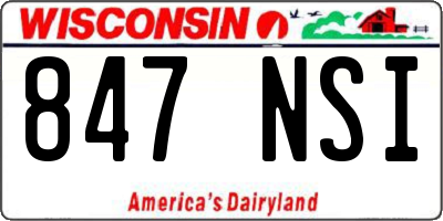 WI license plate 847NSI