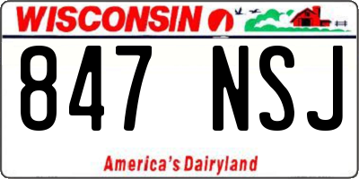 WI license plate 847NSJ