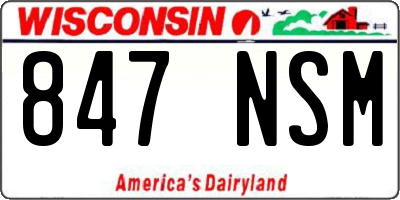 WI license plate 847NSM