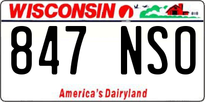 WI license plate 847NSO