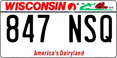 WI license plate 847NSQ