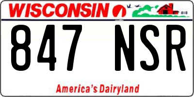 WI license plate 847NSR