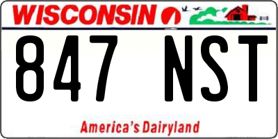 WI license plate 847NST