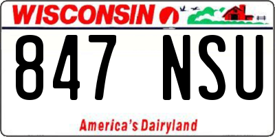 WI license plate 847NSU