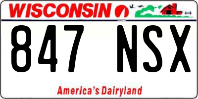 WI license plate 847NSX