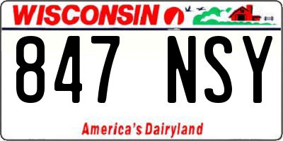 WI license plate 847NSY