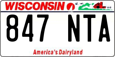 WI license plate 847NTA