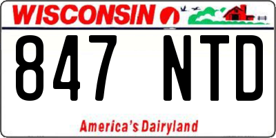 WI license plate 847NTD