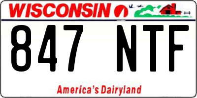 WI license plate 847NTF