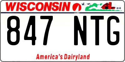 WI license plate 847NTG