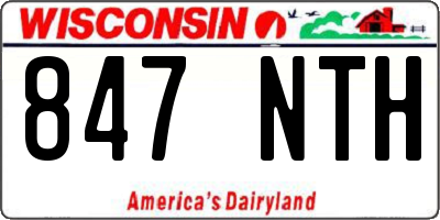 WI license plate 847NTH