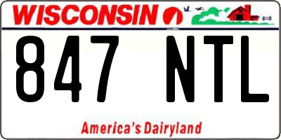 WI license plate 847NTL