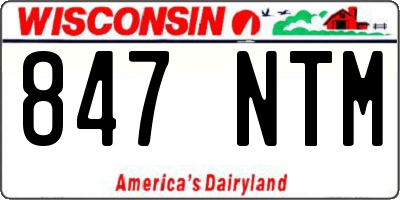 WI license plate 847NTM