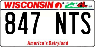 WI license plate 847NTS
