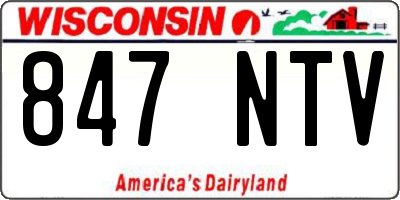 WI license plate 847NTV
