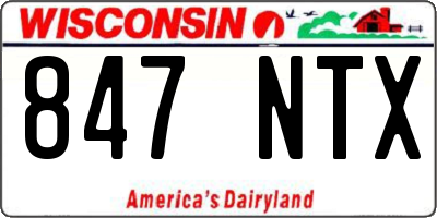 WI license plate 847NTX