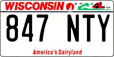 WI license plate 847NTY