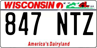 WI license plate 847NTZ