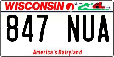 WI license plate 847NUA
