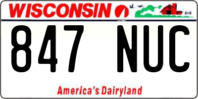 WI license plate 847NUC