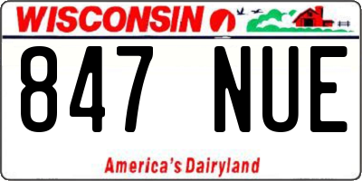 WI license plate 847NUE