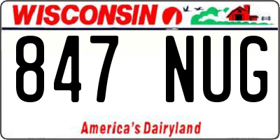 WI license plate 847NUG