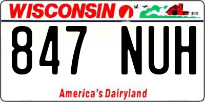 WI license plate 847NUH