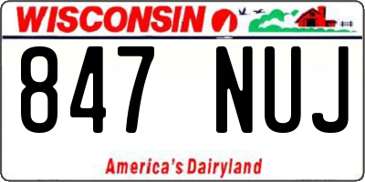 WI license plate 847NUJ