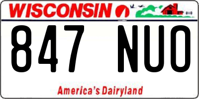 WI license plate 847NUO