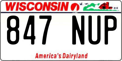 WI license plate 847NUP