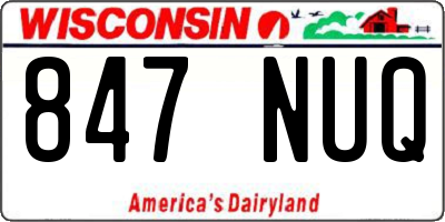 WI license plate 847NUQ