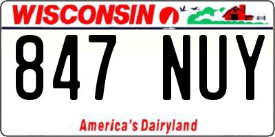 WI license plate 847NUY